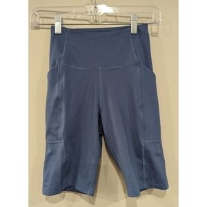 Girlfriend Collective Blue High Rise Bike Shorts Size XS